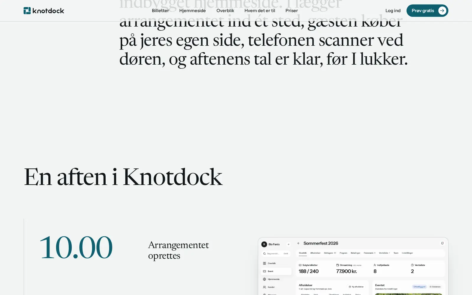 En aften i Knotdock: arrangementet oprettes
