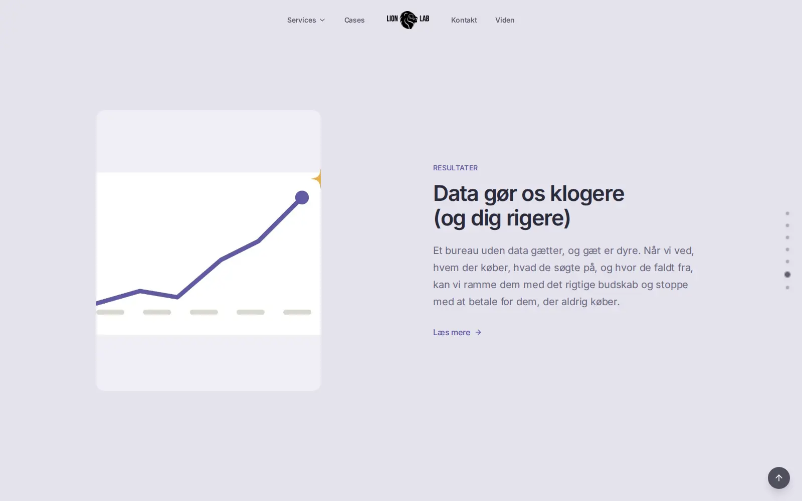 Sektion om data på lionlab.dk
