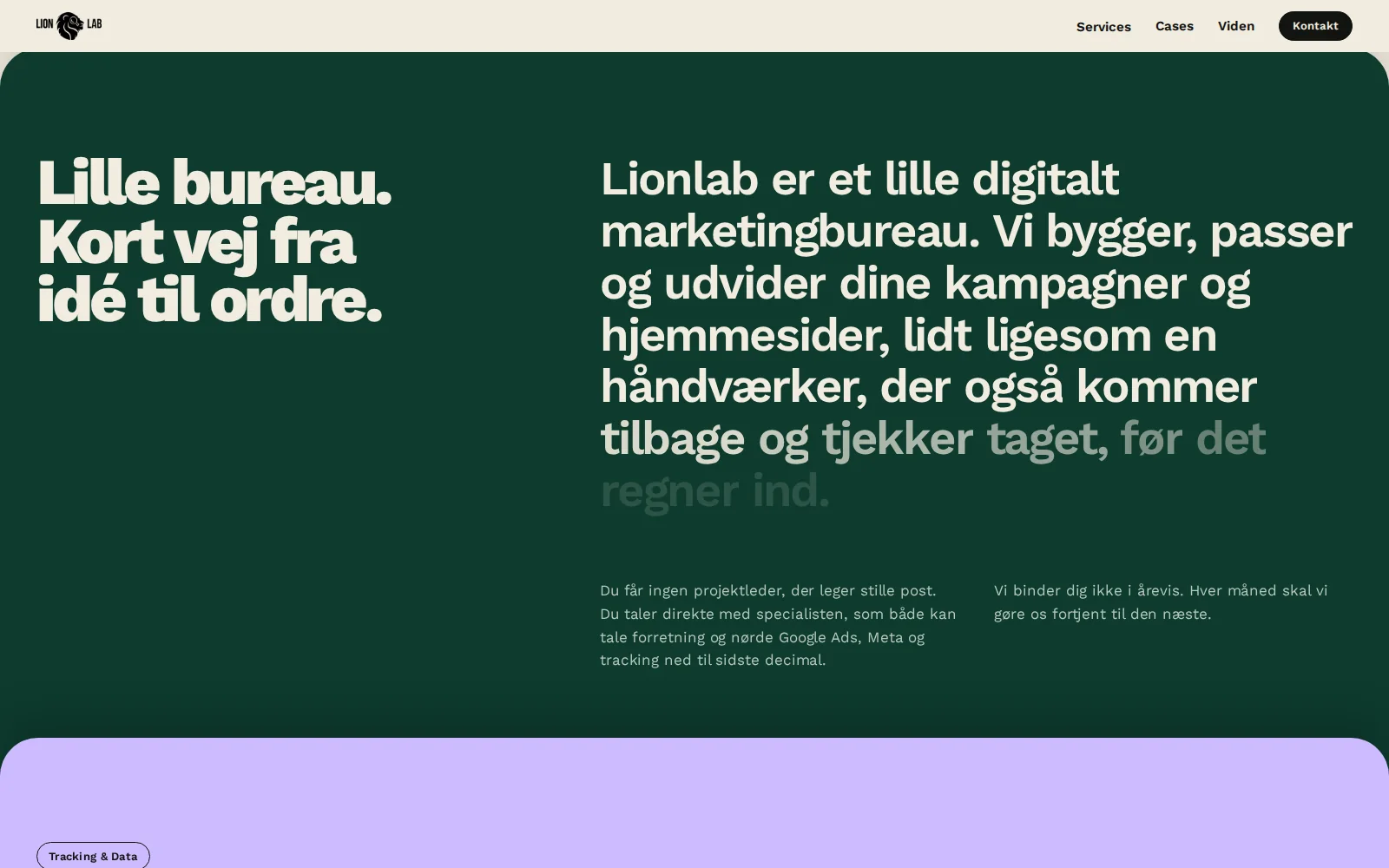 Lionlab: lille bureau, kort vej fra idé til ordre